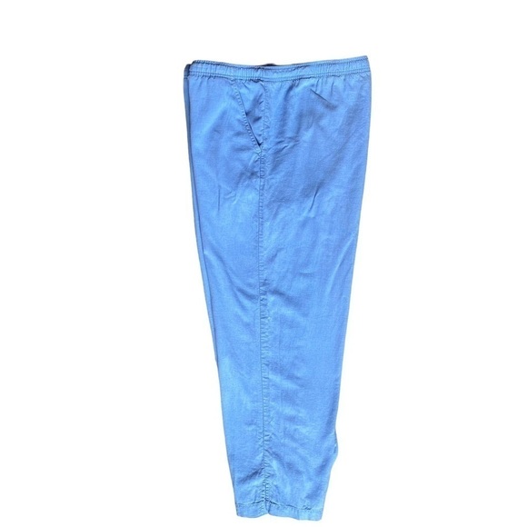 Erika Petites woman's Large Petite Linen pant trouser summer blue - Picture 3 of 10